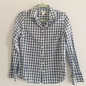 Jcrew plaid shirt. White and Blue